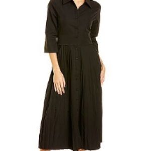 Gracia Pleated Skirt Shirt Dress, Black, S, all tags attached, NEW.